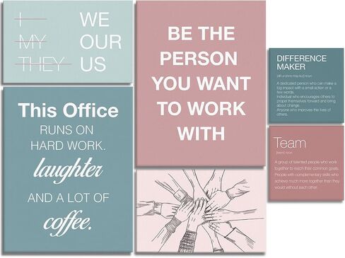 YEOION Office Inspirational Wall Art,Teamwork Canvas Wall Art for Office,Motivational Office Wall Decor,Positive Quotes Wall Decor for Office in Saudi Arabia