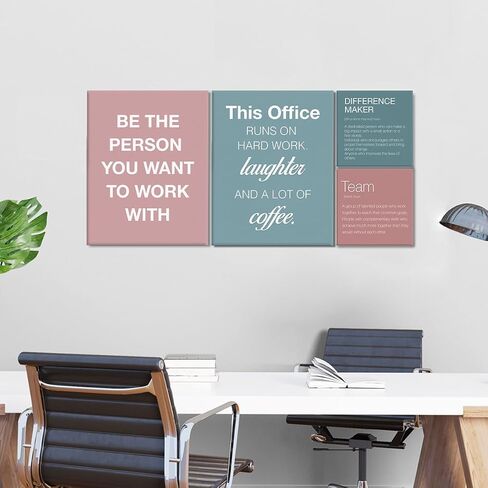 YEOION Office Inspirational Wall Art,Teamwork Canvas Wall Art for Office,Motivational Office Wall Decor,Positive Quotes Wall Decor for Office in Saudi Arabia