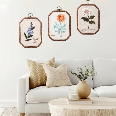 GOGLAM 3 Pack Embroidery Starter Kit with Pattern, Stamped Cross Stitch Kits for Beginners, Hand Embroidery Kit for Beginners Adults with Embroidery Hoop and Instructions in Saudi Arabia