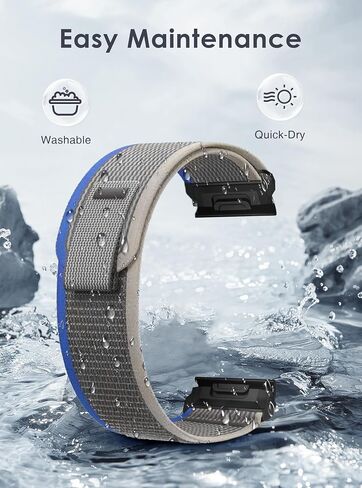 سوار رياضي لـ Garmin Fenix ​​7X/Fenix ​​6X pro/Fenix ​​6X Sapphire/Fenix ​​5X /Fenix ​​5X plus/Fenix ​​3، 26 مم أربطة حلقية من النايلون قابلة للتعديل لـ Garmin Enduro/Tactix Delta/Descent Mk1 Mk2 Mk2i، للرجال والنساء، مسامي، متين in Kuwait