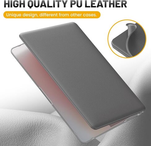 HXCASEAC Case Compatible with MacBook Air 13 inch Case 2020 2018 with Foldable Stand, Anti-Scratching Protective Hard Shell Cover for A2337, A2179, A1932 PU Leather, Cream in Kuwait