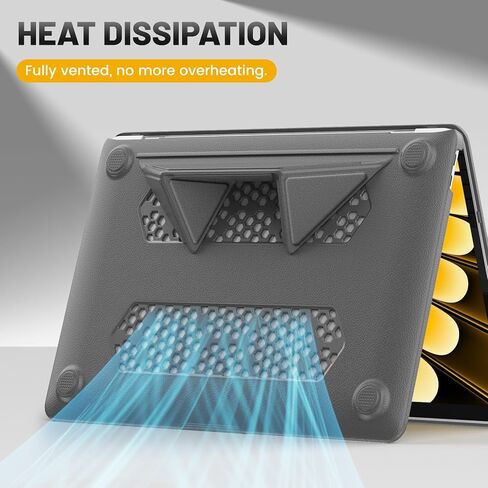 HXCASEAC Case Compatible with MacBook Air 13 inch Case 2020 2018 with Foldable Stand, Anti-Scratching Protective Hard Shell Cover for A2337, A2179, A1932 PU Leather, Cream in Kuwait