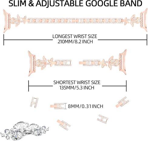 Bling Band Compatible with Google Pixel Watch Band/Pixel Watch 3 41mm Band/Pixel Watch 2 Band for Women, Slim Metal Rhinestone Diamond Wristband Strap for Pixel Watch Accessories in Saudi Arabia