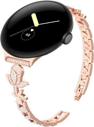 Bling Band Compatible with Google Pixel Watch Band/Pixel Watch 3 41mm Band/Pixel Watch 2 Band for Women, Slim Metal Rhinestone Diamond Wristband Strap for Pixel Watch Accessories in Saudi Arabia