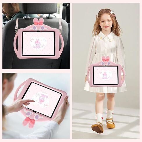 Kids Case for Samsung Galaxy Tab A8 10.5 2022 (SM-X200/X205/X207), with Strap, Cute Rabbit Shock Proof Handle Stand Case(Purple) in Saudi Arabia