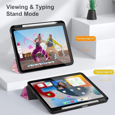 May Chen Case for M3 iPad Air 13 inch Cover with M2 Chip 2025 2024, Tablet Cases Trifold Stand + Pencil Holder + Auto Wake/Sleep + Soft TPU Protective Stand Back Cover, Dahlia Flower in Kuwait