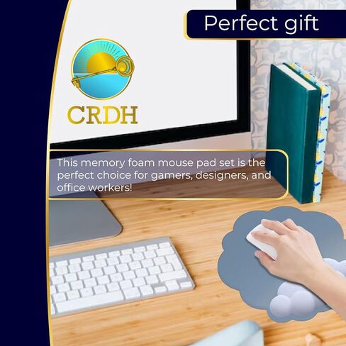 Cloud Wrist Rest – Ultra-Soft Ergonomic Keyboard and Mouse Pad Wrist Support, Memory Foam Cushion for Office & Gaming, Non-Slip Base, Pain Relief for Hands & Wrists, Comfortable Desk Accessory (Blue) in Saudi Arabia