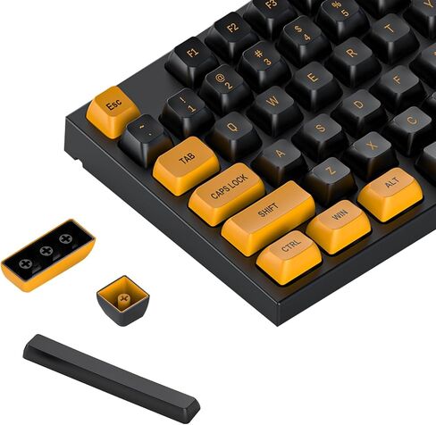 PBT Keycaps Set CSA Profile 150 Keys Doubleshot Custom Keycaps for Cherry Gatron MX Switchs لـ 61/64/68/84/87/96/104/108 لوحة المفاتيح الميكانيكية الأسود البرتقالي in Saudi Arabia