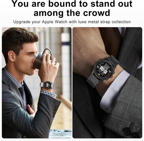 Metal Watch Band Compatible with Garmin Fenix 8/7/6 Pro/5 Plus, Business Stainless Steel Watch Strap available for Garmin Fenix E 7 5 6/Forerunner 935/945/Epix Gen 2(Black) in Saudi Arabia