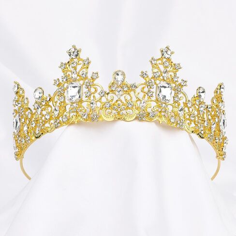 Didder Red and Gold Queen Crown Birthday Tiara Princess Tiaras and Crowns for Women and Girls Halloween Costume Prom Headpiece Hair Accessories in Kuwait