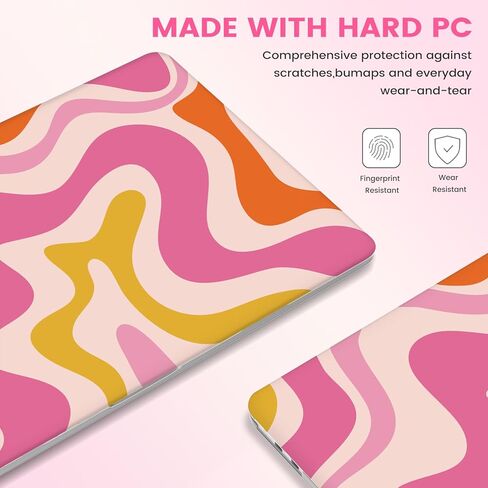 iCasso MacBook Pro 13-inch Case with Hard Shell, Snap-On Design, and Keyboard Covers for 2020 Release A2338M1/A2251/A2289, Plastic, 10 oz, Black in Kuwait