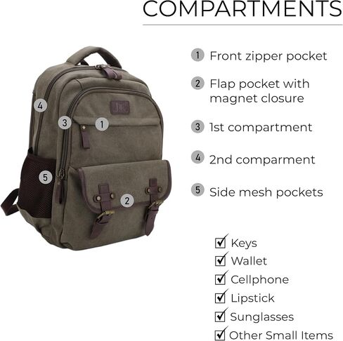 JESSIE & JAMES Alpine CCW Lock and Key For Men Women Outdoors Backpack - Olive in Saudi Arabia