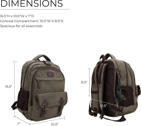 JESSIE & JAMES Alpine CCW Lock and Key For Men Women Outdoors Backpack - Olive in Saudi Arabia