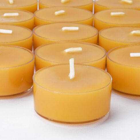 12pcs Natural Beeswax Tealight Candles - Organic Candle Honey Scent Smokeless Clean Burning in Saudi Arabia
