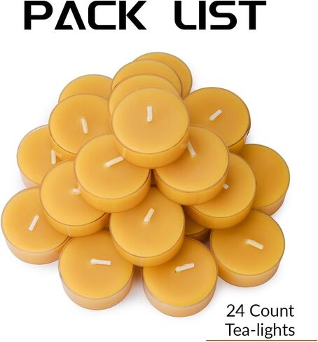 12pcs Natural Beeswax Tealight Candles - Organic Candle Honey Scent Smokeless Clean Burning in Saudi Arabia
