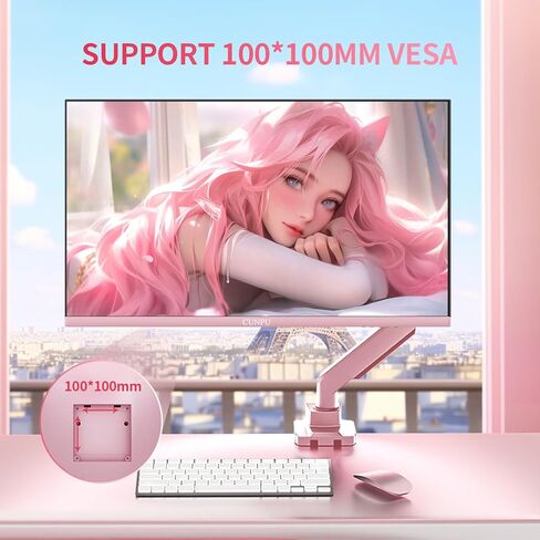 Pink Computer Monitor, 27 inch 1080p 165Hz (Supports 144Hz) Kawaii Gaming Monitor, VA Panel 1500R Curved PC Monitor, AMD Free-Sync, Built-in Speaker, Tilt Adjustment, HDMI, DisplayPort, R27FP in Kuwait