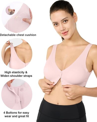Front Closure Bras for Women, Wierless Bra, Seamless Sleep Bras, Full Coverage Comfortable Bras for Senior Women in Saudi Arabia