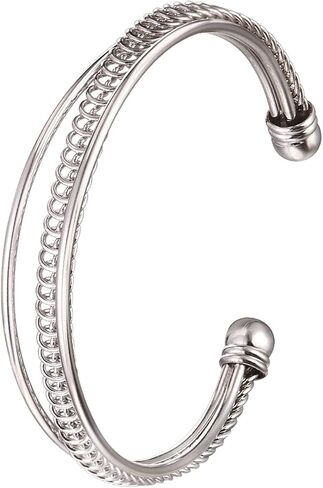U7 Unisex Simple Cuff Bracelet 18K Real Gold Platinum Plated Fine Bracelets Fashion Jewelry Open Bangle Cuff Bracelets, Twisted or Heart Style in Kuwait