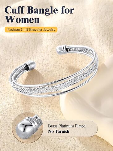 U7 Unisex Simple Cuff Bracelet 18K Real Gold Platinum Plated Fine Bracelets Fashion Jewelry Open Bangle Cuff Bracelets, Twisted or Heart Style in Kuwait