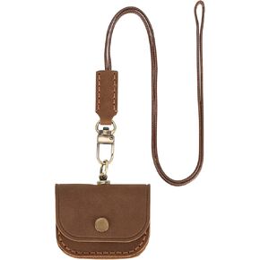 Premium Leather Bag Compatible with Airpods Pro 2/1 and Earphone Protective Storage Cover Pouch Portable Carrying Case(Brown)