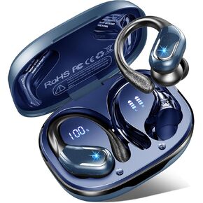 Wireless Earbuds Sport Bluetooth Headphones 5.4, 75Hrs Stereo New Bluetooth Earbuds with 4 HD Mic, Over-Ear Buds with Earhooks ENC Noise Canceling Earphones, IP7 Waterproof Headset for Workout/Running