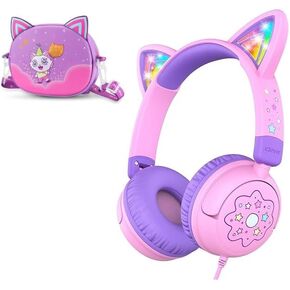 iClever Meow Lollipop Kids Headphones & Headphones Case Bundles