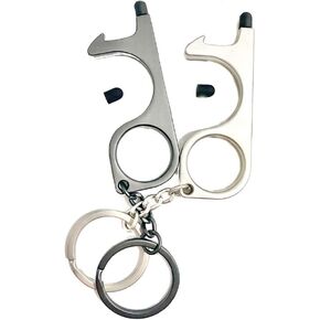*NEW* 2-Pack No Touch WIDE Door Opener Tool Anti Germ Keychain- Hands Free Door Opener, Stylus, and Bottle Opener- Sanitize Contactless for Social Distancing Door Handle Grip Back To School