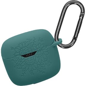 kwmobile Silicone Carry Case Compatible with JBL Tune Flex Cover - Embossed Soft Rubber Pouch - Embossed Pattern