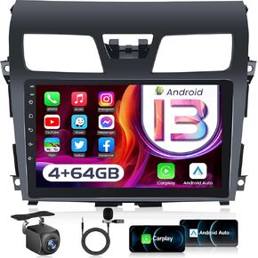 𝟴 𝗖𝗼𝗿𝗲 𝟰+𝟲𝟰𝗚 Car Radio Accessories for Nissan Altima 2013-2015: Upgrade 5G WiFi 10 Inch 1280 * 800 HD Touch Screen Stereo Head Unit with Backup Camera - Wireless Carplay Bluetooth GPS AM SWC