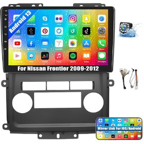 Android 13 Car Radio for Nissan Frontier 2009-2012 with iOS/Android Mirror Link,9 inch HD Touchscreen Nissan Frontier Car Stereo with WiFi,GPS Navigation,Bluetooth FM Radio,SWC,Dual USB+Backup Camera