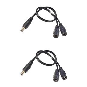 DC Y 5.5mm x 2.1mm Splitter Cable 1 Male to 2 Female DC Power Extension Adapter Cable for Surveillance Camera Router LED Strip Light 30cm/11.81inch 2pcs