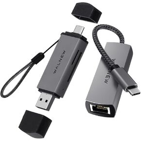 USB C 2.5 جيجابت في الثانية محول Ethernet و 2 في 1 قارئ بطاقة الذاكرة
