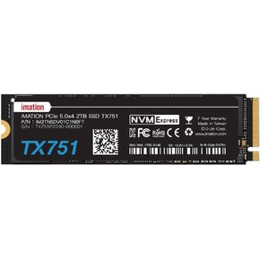 2TB NVMe M.2 PCIe Gen5 2280 Internal Solid State Drive TX751, Up to 10,300MB/s, Compatible with Laptop and PC Desktops