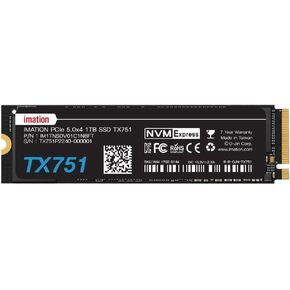 1TB NVMe M.2 PCIe Gen5 2280 Internal Solid State Drive TX751, Up to 10,200MB/s, Compatible with Laptop and PC Desktops