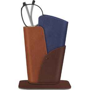 Fintie Eyeglasses Holder - Anti-scratch Premium Vegan Leather Glasses Stand Case for Desk or Nightstand
