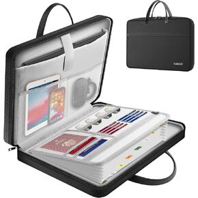 Laptop Bag,15.6 Inch Laptop Case with 13 Pockets Accordion File Organizer,Durable & Water-Repellent Fabric Computer Bag Compatible for Lenovo, HP, Dell, MacBook,Gifts for Women Men