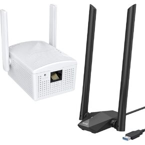 BrosTrend AX1800 USB WiFi 6 Adapter for Long Range and AC1200 WiFi to Ethernet Adapter