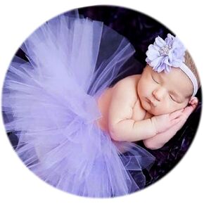 Newborn Tutu Photography Outfits Baby Girls Skirt and Headband Set Photo Shoot Costume Outfit Props for Infant Girl