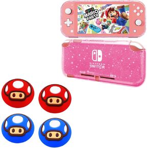 Switch Lite Case Glitter and 4 PCS Switch Lite Thumb Grips Caps