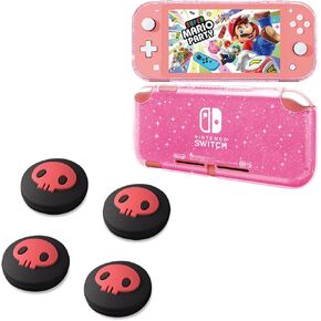 Switch Lite Case Glitter and 4 PCS Switch Lite Thumb Grips Caps