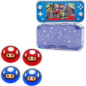 Switch Lite Case Glitter and 4 PCS Switch Lite Thumb Grips Caps
