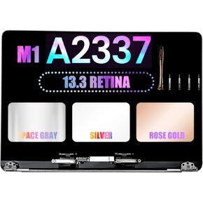 استبدال الشاشة A2337 LCD لـ M1 MacBook Air 13 "2020 A2337 MGN63 EMC 3598 MGN93 MGND3 MGN73 MGNA3 MGNE3 2560 × 1660 شاشة شاشة شاشة كاملة (Space Gray)