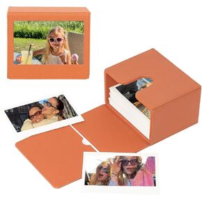 CAIYOULE Photo Case for Fujifilm Instax Wide 400/300/Wide EVO/210 for Polaroid 600/I-Type/NOW/OneStep Instant Film, 3.4x4.3 Inch Photo Storage Box，Black