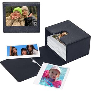 CAIYOULE Photo Case for Fujifilm Instax Wide 400/300/Wide EVO/210 for Polaroid 600/I-Type/NOW/OneStep Instant Film, 3.4x4.3 Inch Photo Storage Box，Black in Kuwait