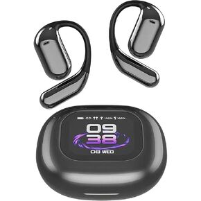 AI Language Translation Headphones,Bluetooth 5.4 Earbuds Translator for 144 Languages & Accents,OWS LCD Touch Screen Real-Time Earphones Fit iOS and Android Ideal for Travel Business Learning, Black