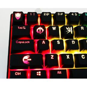 Overwatch Backlit Hero Keycap Set Gaming Keyset Key Cap for Cherry MX Mechanical Keyboard DVA Mercy Ana (Mercy 6 Keys)
