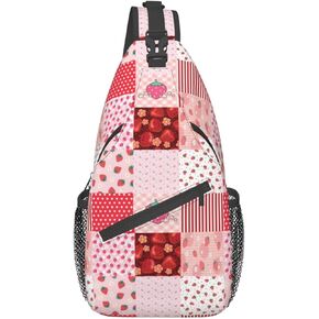 حقيبة asyg Strawberry Sling Bag لطيف Crossbody Chest Daypack حقيبة كتف Gilrs Gilrs