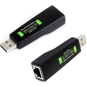 USB to Ethernet Converter, USB 3.2 Gen1 to 2.5G Ethernet Adapter for Raspberry Pi 5/Jetson Nano/PC/Laptop, 2.5Gbps and 1000/100/10Mbps Networking, Driver-Free, Support Windows/Mac/Linux/Android