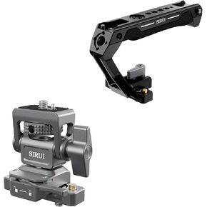 Lightweight Silicone Grip Top Handle with NATO Rail for Camera Cage and Camera Monitor Holder with NATO System Mount Bundle