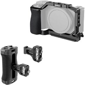 SIRUI ZV-E10 Camera Cage with Silicone Grip and HDMI Cable Clamp and Side Handle with ARRI Locating and Dual 1/4" Screw Mount Optional Bundle